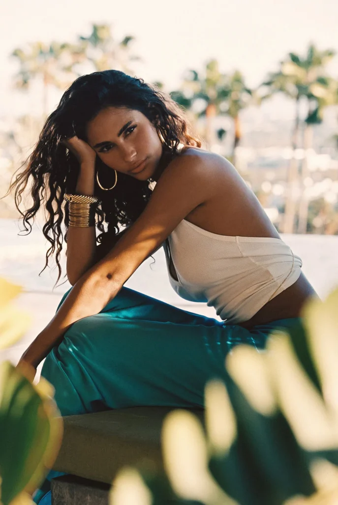 martinastonenecklace mirabellabluesatinsorbetmaxiskirt 1